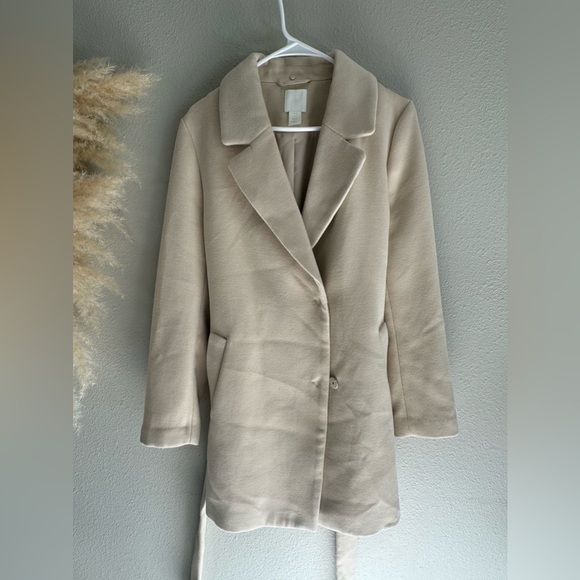 H&M trench coat women’s size 10 beige - Picture 3 of 11